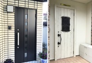 黒と白、２現場の玄関ドア工事をご紹介